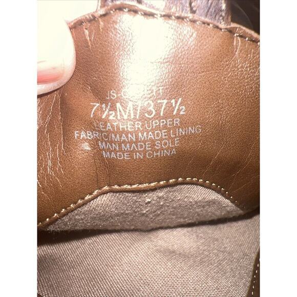 Jessica Simpson Women's Cavett Brown Leather Booties Size 7.5 - Picture 10 of 12